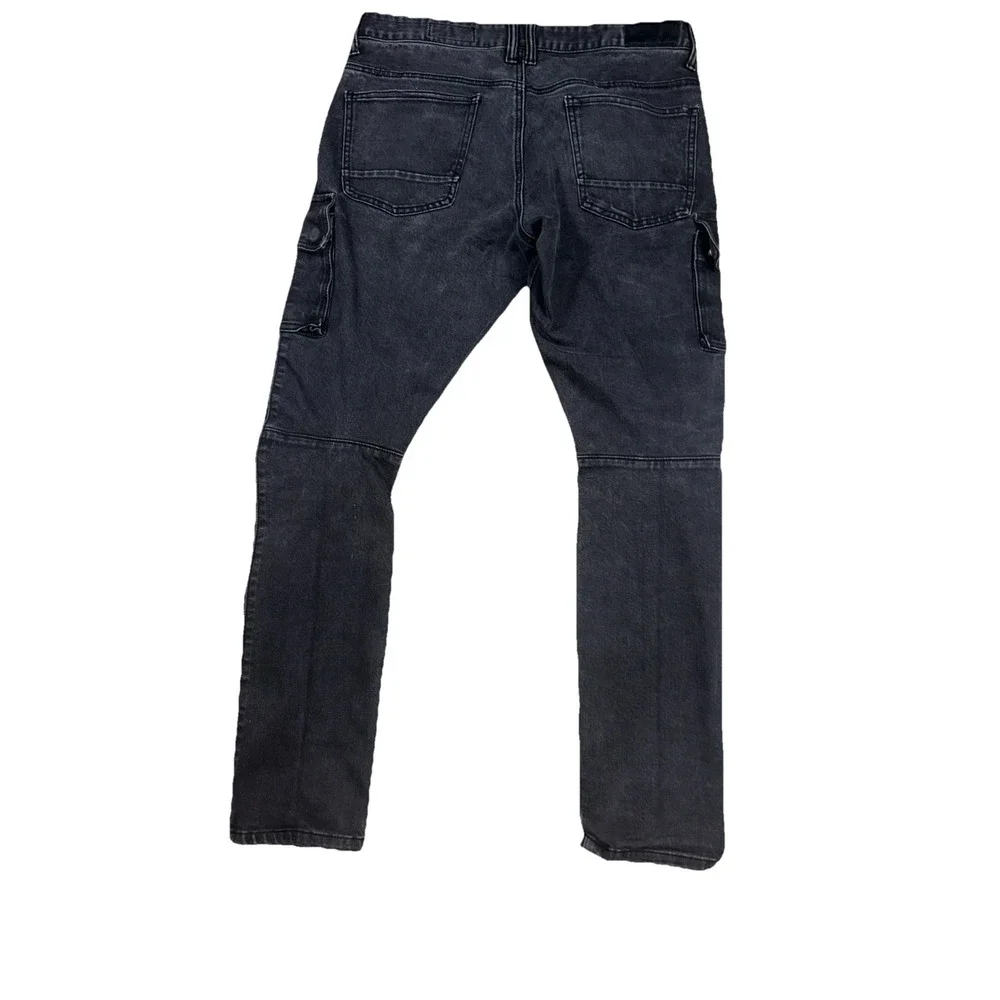 Smoke Rise Mens Distressed Graffiti Cargo Pants 36x34‎ Black Grunge Urban Street